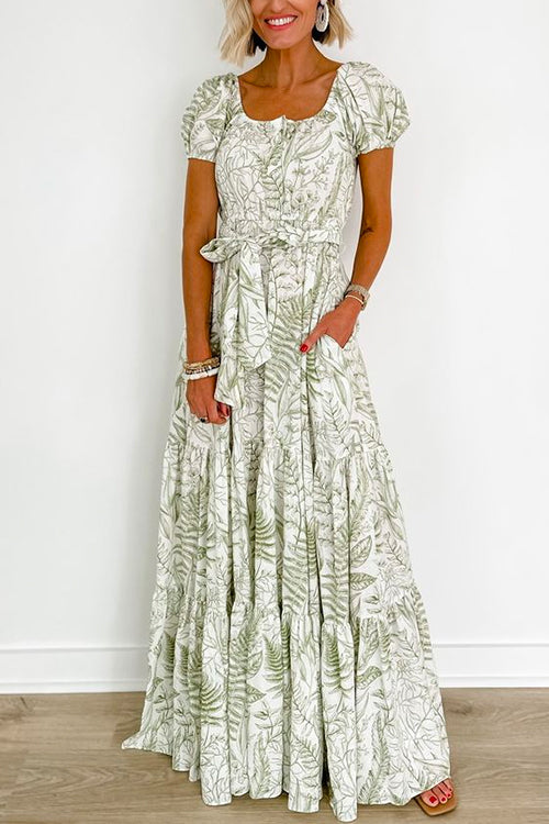 CORFU – Tie Waist Maxi Dress – 7402