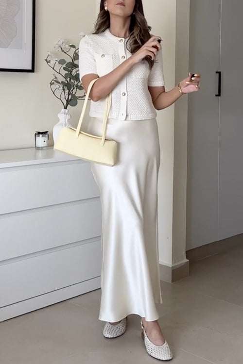 MILAN – High Rise Midi Skirt – 7610