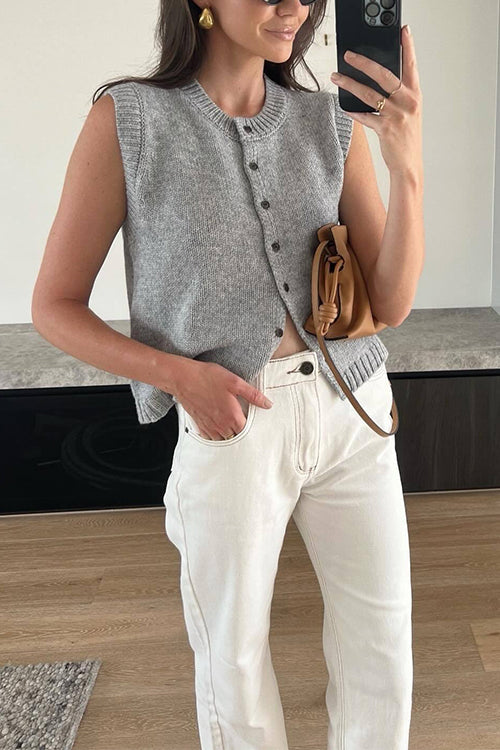 VALLETTA – Sleeveless Button-Down Top – 9320