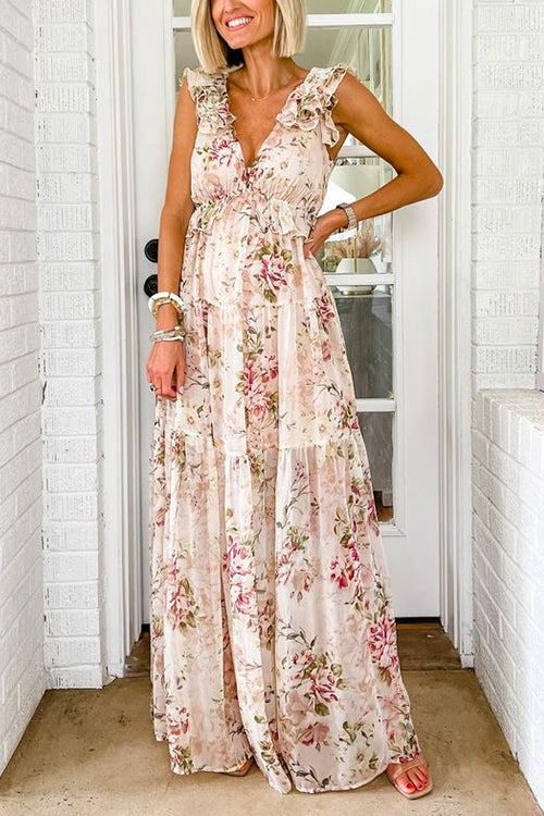ANTIBES – V Neck Maxi Dress – 5031