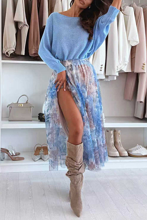 ALICANTE – Floral Chiffon Maxi Skirt – 2424