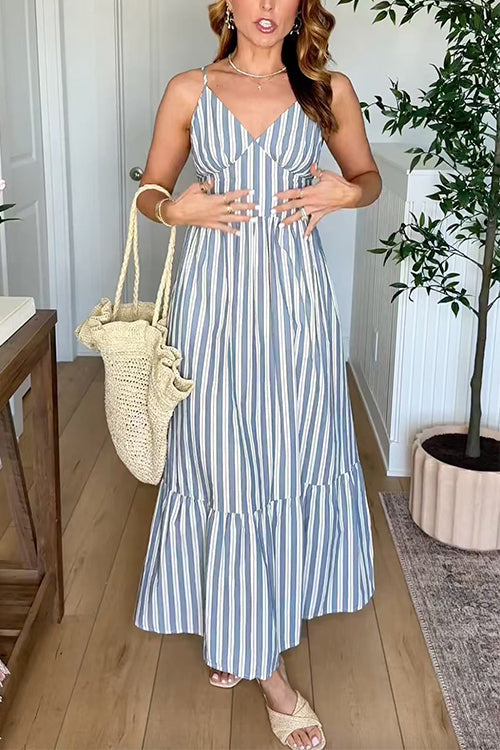 SPLIT – Striped Maxi Dress – 8677