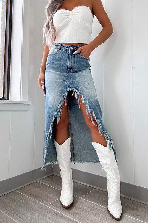 MONTPELLIER – Distressed Maxi Skirt – 2781