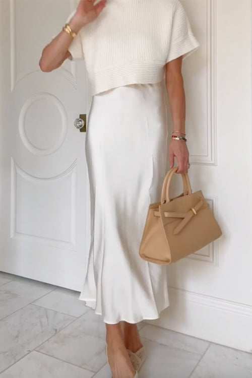 VALLETTA – High Rise Satin Skirt – 8975