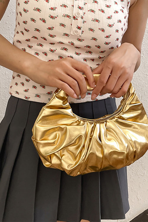 VALLETTA – Metallic Ruched Handbag – 9092