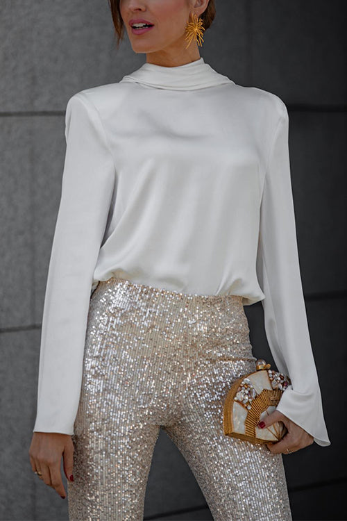 BERN – Satin Long Sleeve Top – 3459