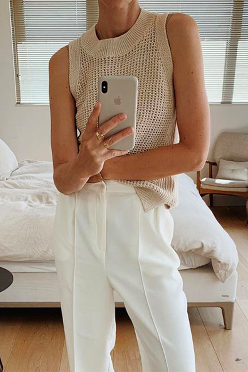 MARSEILLE – Sleeveless Hollow Out Top – 5241