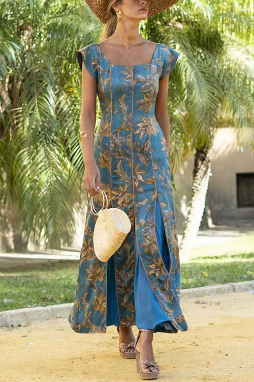 FLORENCE – Floral Swing Maxi Dress – 3689