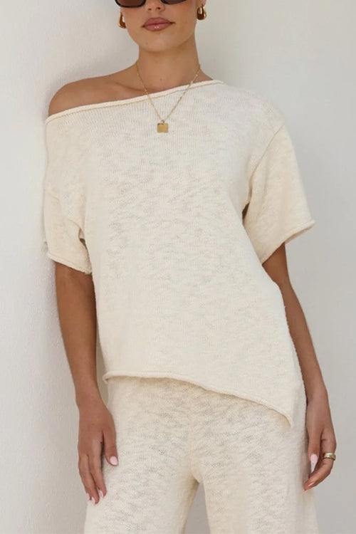 ROME – Asymmetrical Knit Top – 8143