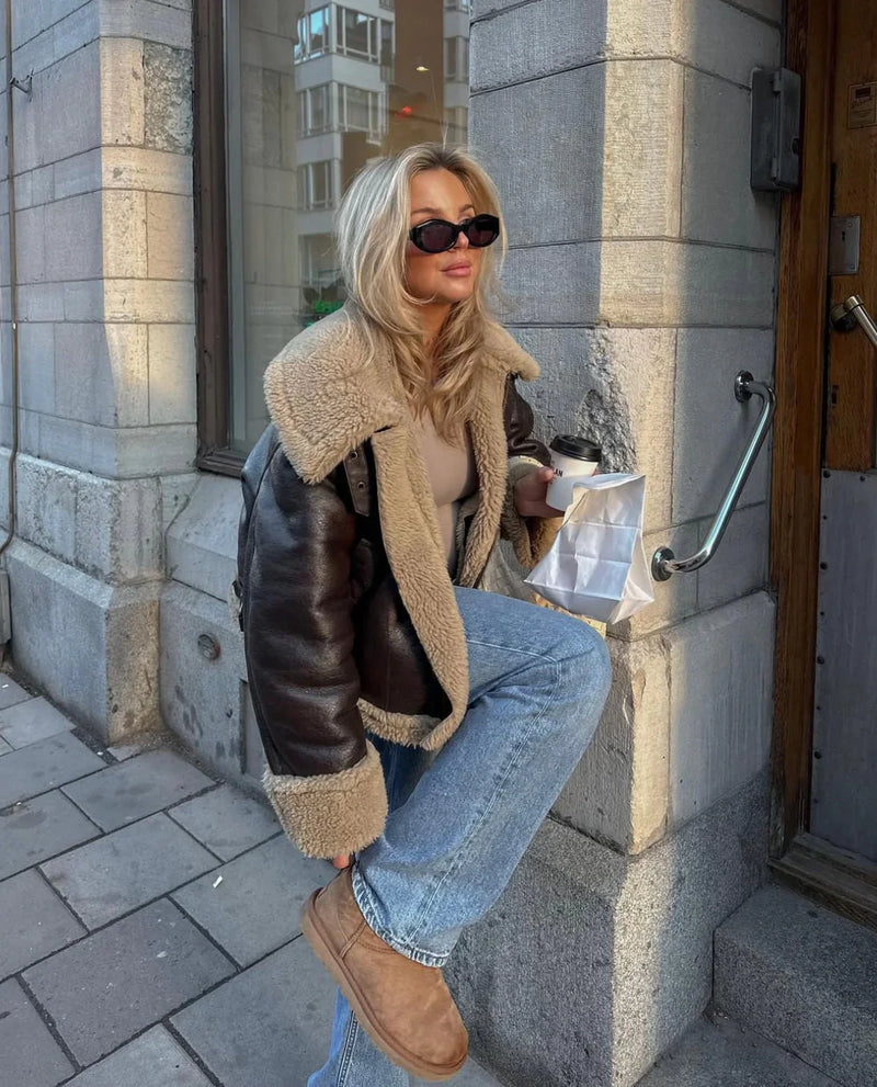 MUNICH – Aviator Faux Leather Jacket – 9845