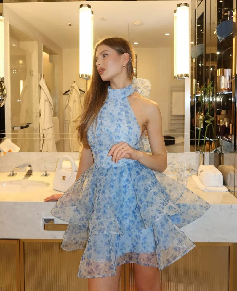 MILAN – High-Neck Mini Dress – 2500