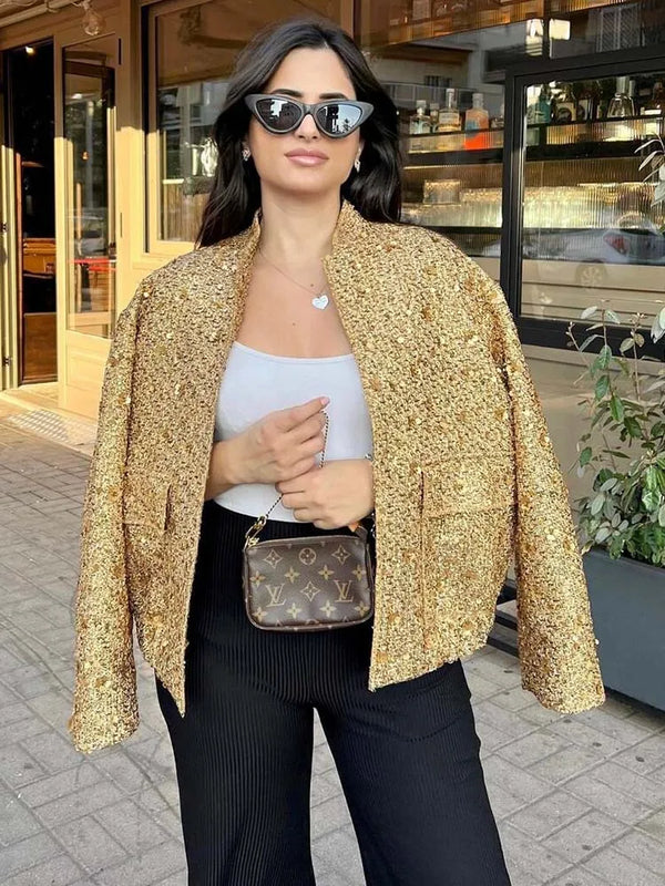 TALLINN – Gold Sequin Jacket – 9918