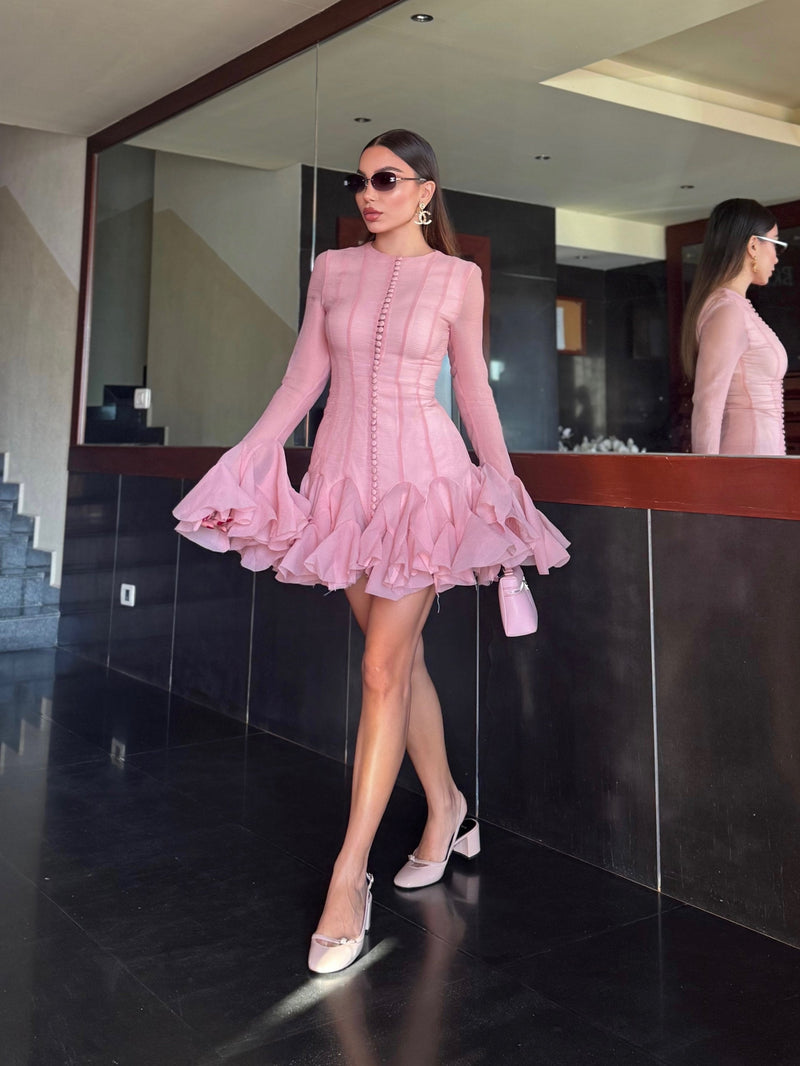 ATHENS – Long Sleeve Mini Dress – 1335