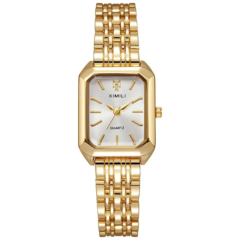 BRUGES – Gold Stainless Steel Rectangle Watch – 061
