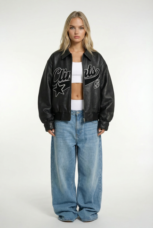 BERLIN – Y2K Embroidered PU Jacket – 909