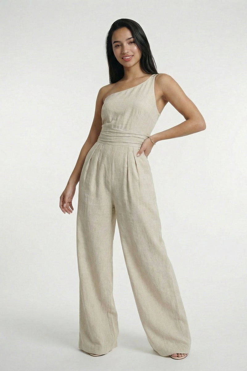 LISBON – One-Shoulder Wide-Leg Jumpsuit – 2105