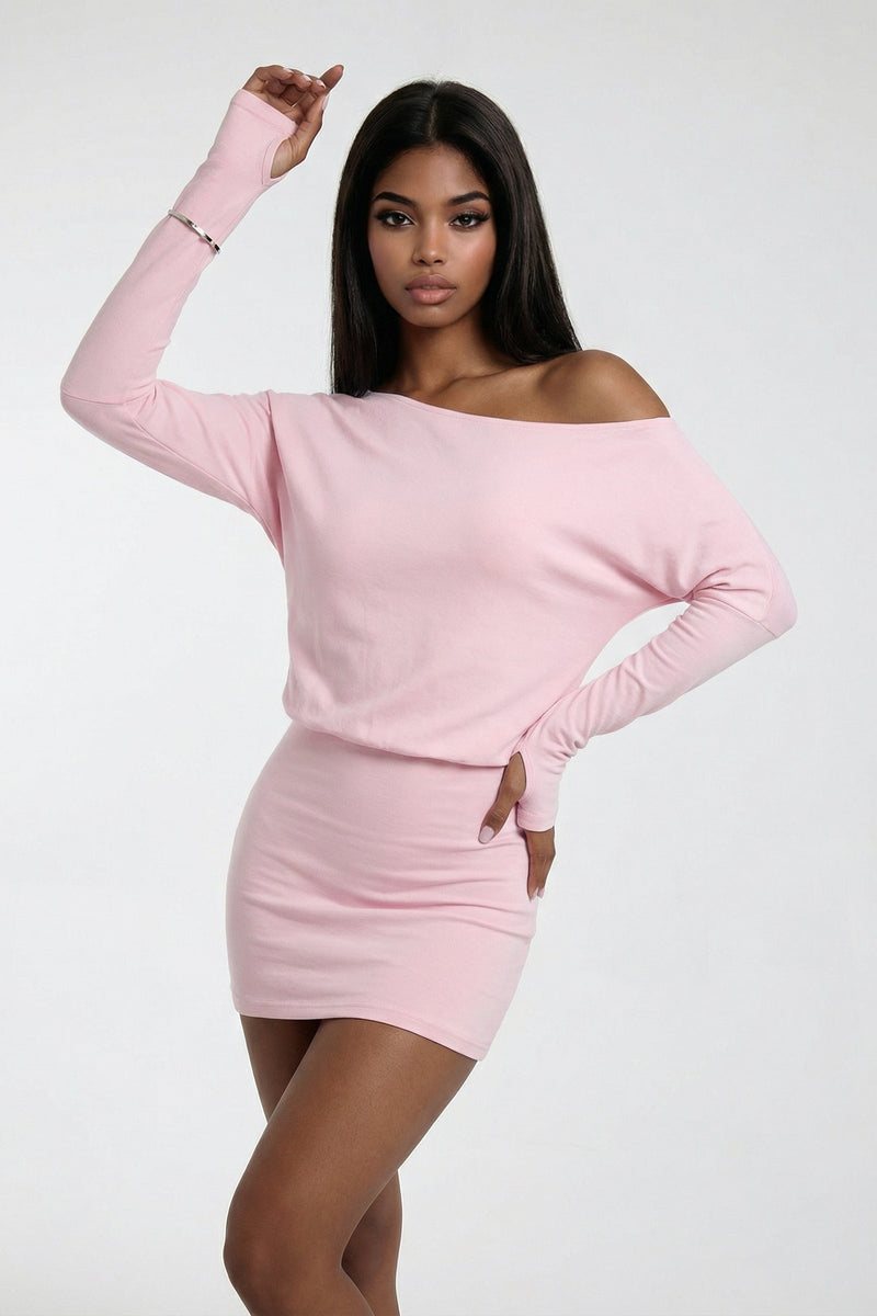 PALMA – Off-Shoulder Sheath Mini Dress – 7425