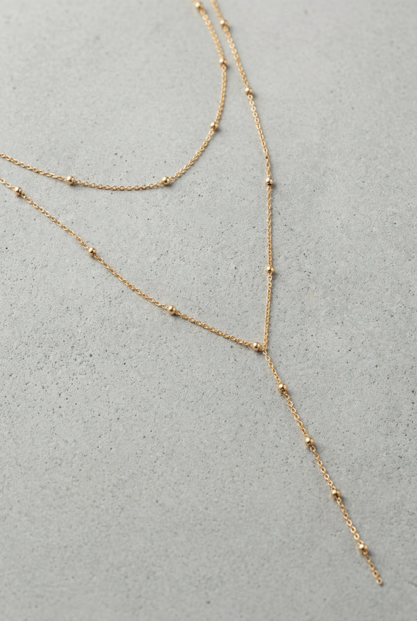 VIENNA – Gold Plated Lariat Necklace – 018