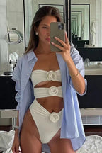 FORMENTERA – Ribbed Bandeau Swimsuit – 4938