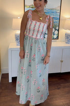 MALAGA – Striped Floral Maxi Dress – 9860