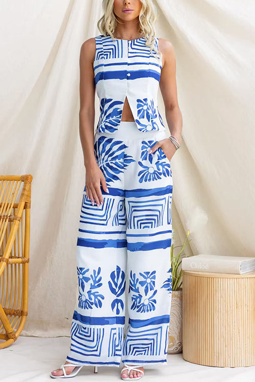 MONTPELLIER – Sleeveless Button-Up Top – 4512