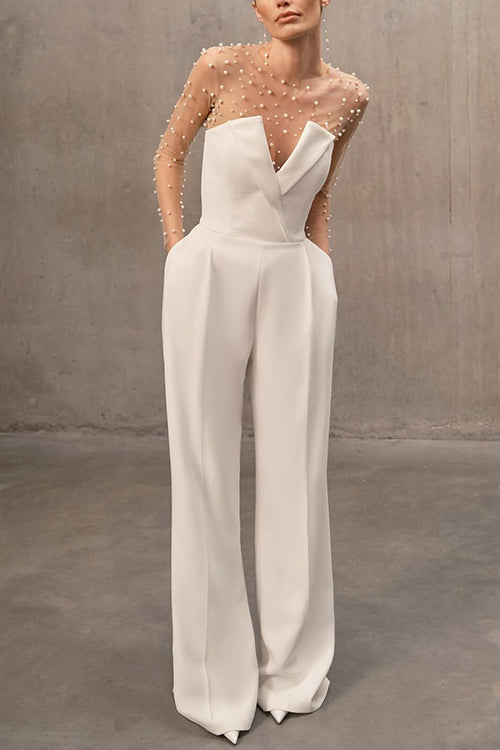 LISBON – Strapless Wide Leg Jumpsuit – 2891