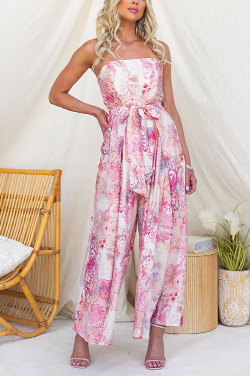 TAORMINA – Strapless Floral Jumpsuit – 7097