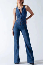ALICANTE – Sleeveless Denim Jumpsuit – 8989