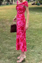 PORTO – Twist Front Midi Dress – 4263