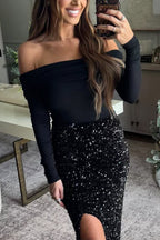 ANTWERP – Off Shoulder Knit Sweater – 7095