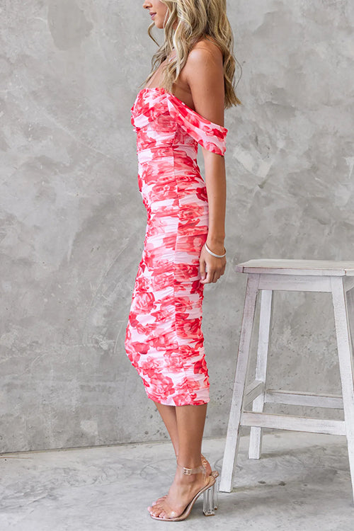 VALLETTA – Off Shoulder Midi Dress – 4801