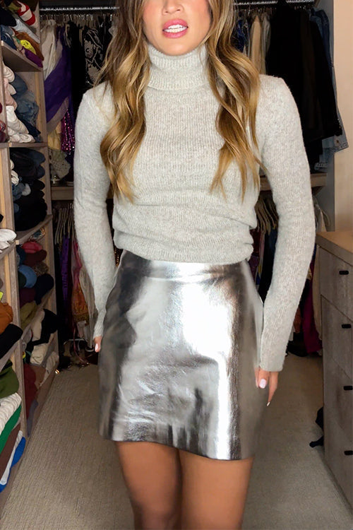 SEVILLE – Metallic Mini Skirt – 3661