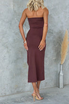 MARSEILLE – Strapless Midi Dress – 1128