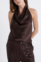 ATHENS – Halter Satin Top – 8685