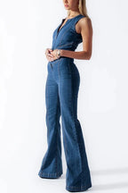 ALICANTE – Sleeveless Denim Jumpsuit – 8989