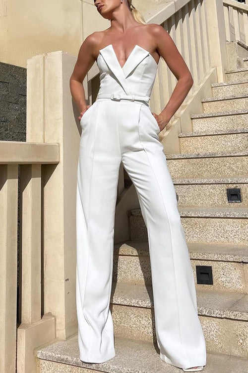 LISBON – Strapless Wide Leg Jumpsuit – 2891