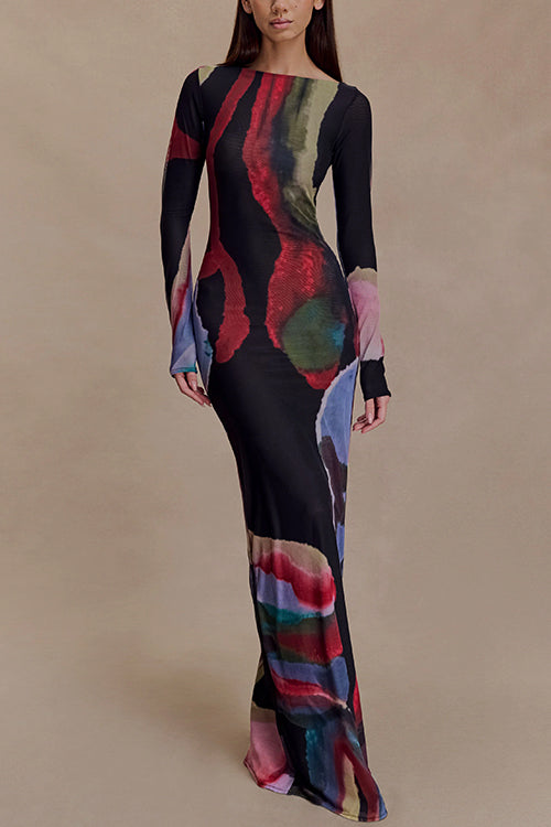 RHODES – Watercolor Print Maxi – 5371