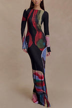 RHODES – Watercolor Print Maxi – 5371