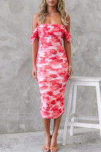 VALLETTA – Off Shoulder Midi Dress – 4801