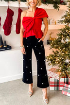 LYON – One Shoulder Peplum Top – 3407