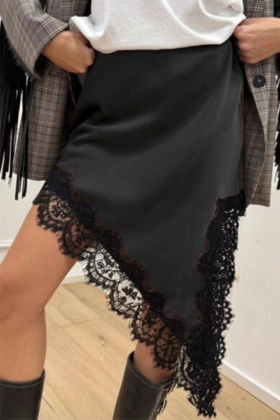 PORTO – Satin Side Slit Skirt – 1331