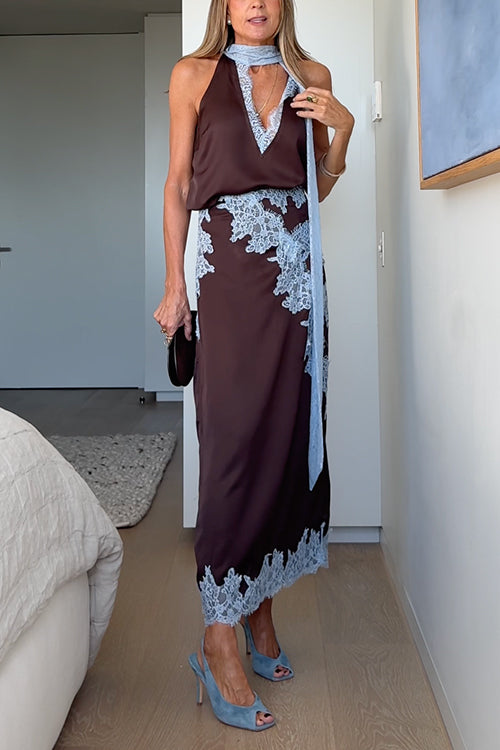 SPLIT – Sleeveless Satin Top – 3738