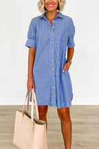 MYKONOS – Striped Shirt Dress – 6891