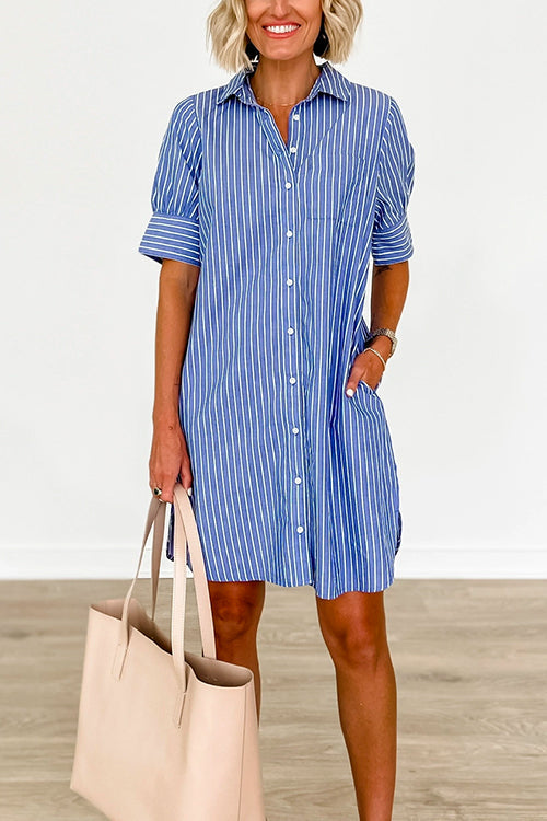 MYKONOS – Striped Shirt Dress – 6891