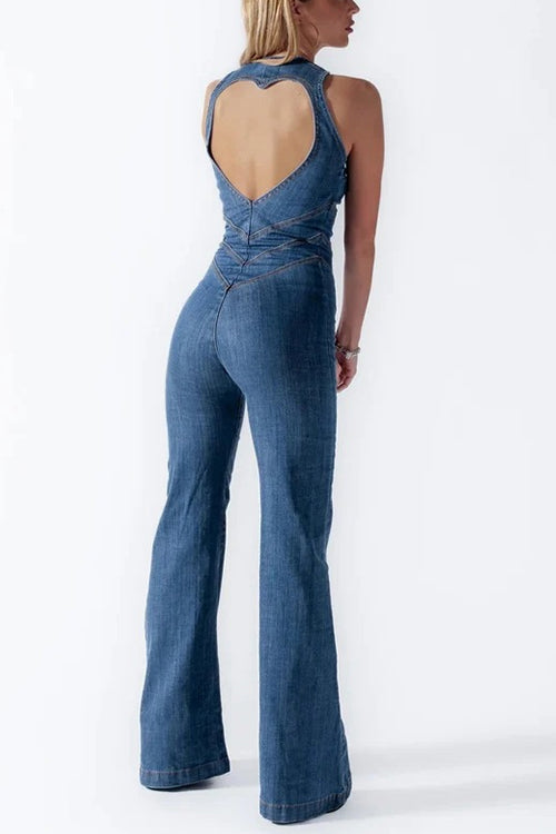 ALICANTE – Sleeveless Denim Jumpsuit – 8989