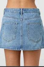 LYON – One Button Denim Mini Skirt – 5347