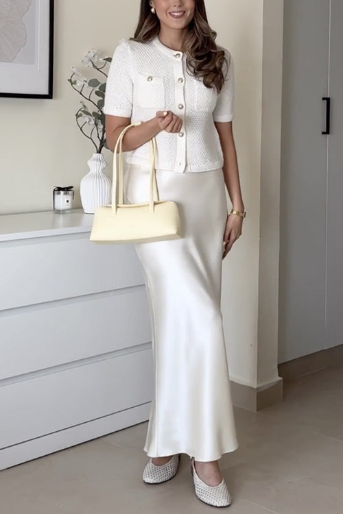 MILAN – High Rise Midi Skirt – 7610