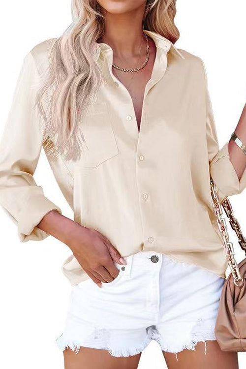 EDINBURGH – Satin Button Shirt – 3218