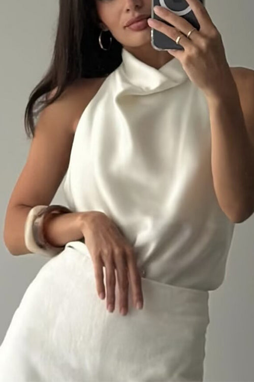 ATHENS – Halter Satin Top – 8685