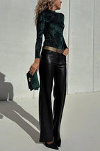 PRAGUE – High Rise Leather Pants – 2594